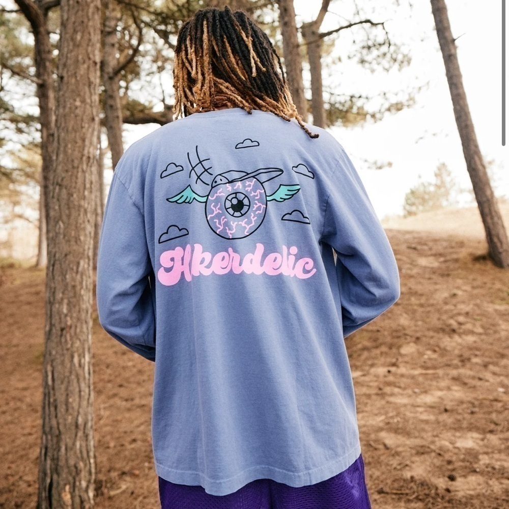 Hikerdelic USA Cosmic LS T-Shirt Washed Blue